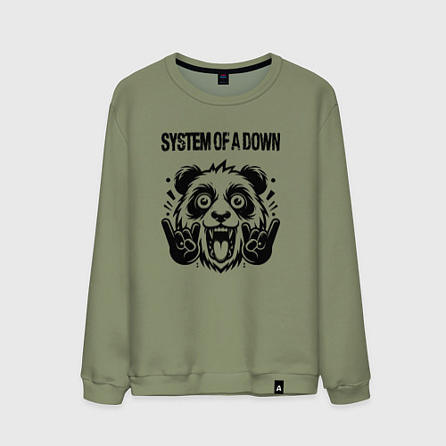 Мужской свитшот System of a Down - rock panda / Авокадо – фото 1