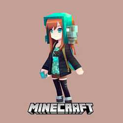 Свитшот хлопковый мужской Minecraft девушка в наушниках, цвет: пыльно-розовый — фото 2