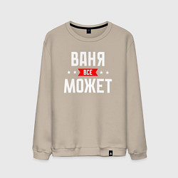 Свитшот хлопковый мужской Ваня всё может, цвет: миндальный