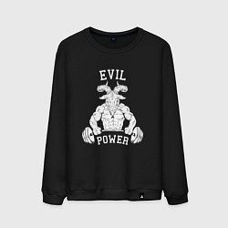 Свитшот хлопковый мужской Evil power, цвет: черный