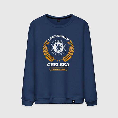 Мужской свитшот Лого Chelsea и надпись legendary football club / Тёмно-синий – фото 1