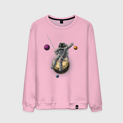 Свитшот хлопковый мужской Космонавт wrecking ball, цвет: светло-розовый