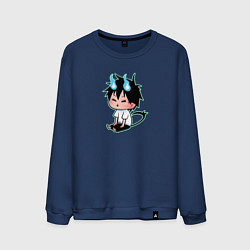 Свитшот хлопковый мужской Чиби Рин - Синий экзорцист, цвет: тёмно-синий