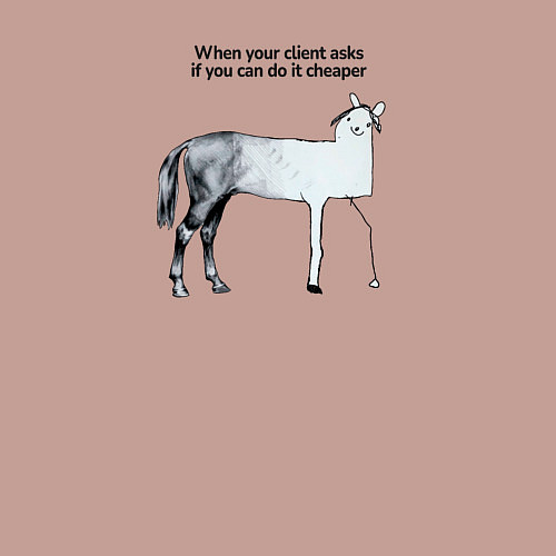 Мужской свитшот Когда клиент просит удешевить проект / Пыльно-розовый – фото 3