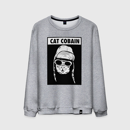 Мужской свитшот Cat cobain / Меланж – фото 1