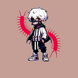 Свитшот хлопковый мужской Токийский гуль - Кен Канеки, цвет: пыльно-розовый — фото 2