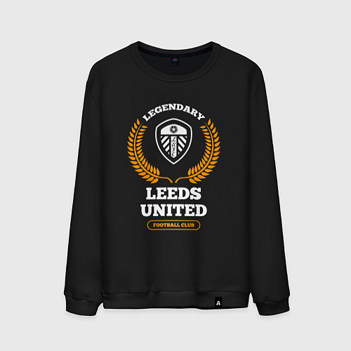 Мужской свитшот Лого Leeds United и надпись legendary football clu / Черный – фото 1