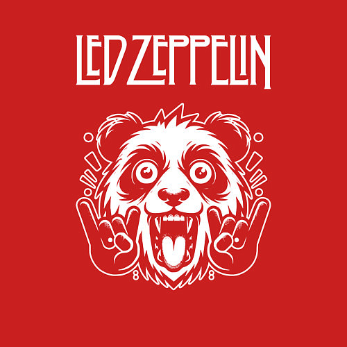 Мужской свитшот Led Zeppelin rock panda / Красный – фото 3