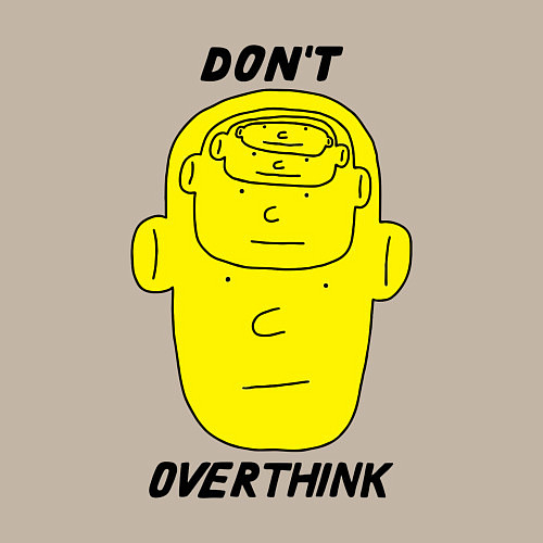 Мужской свитшот Dont overthink / Миндальный – фото 3