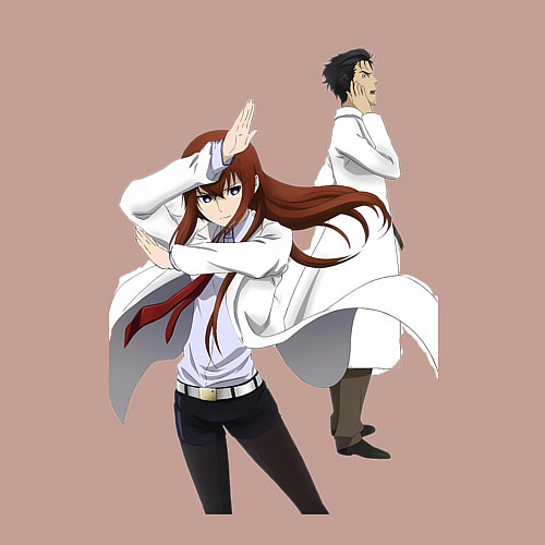 Мужской свитшот Врата Штейна Ринтаро Курису Макисэ / Пыльно-розовый – фото 3