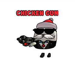 Свитшот хлопковый мужской Chicken gun santa, цвет: белый — фото 2