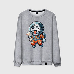 Мужской свитшот Dalmatian cosmonaut puppy with a bone