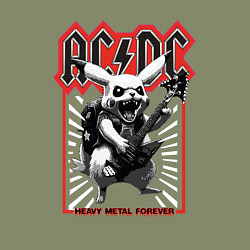 Свитшот хлопковый мужской AC DC на фоне Пикачу играющего рок на гитаре, цвет: авокадо — фото 2
