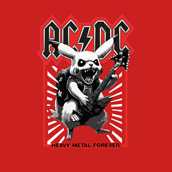 Свитшот хлопковый мужской AC DC на фоне Пикачу играющего рок на гитаре, цвет: красный — фото 2