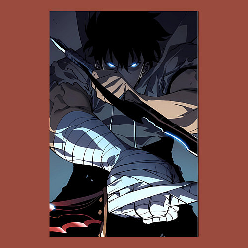 Мужской свитшот Поднятие уровня в одиночку Джину Сон / Кирпичный – фото 3