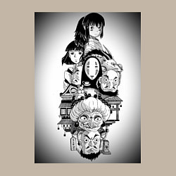 Свитшот хлопковый мужской Унесённые призраками Тихиро Огино Хаку, цвет: миндальный — фото 2