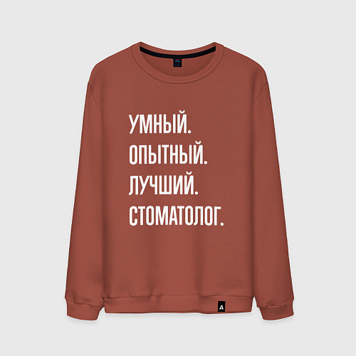 Мужской свитшот Умный опытный лучший стоматолог / Кирпичный – фото 1