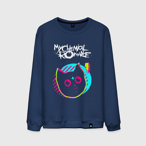 Мужской свитшот My Chemical Romance rock star cat / Тёмно-синий – фото 1