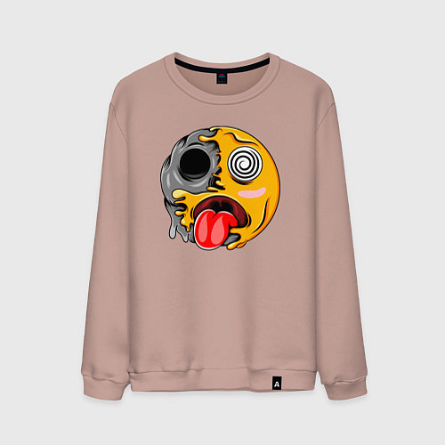 Мужской свитшот Гипносмайл emoji / Пыльно-розовый – фото 1