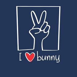 Свитшот хлопковый мужской I love bunny, цвет: тёмно-синий — фото 2
