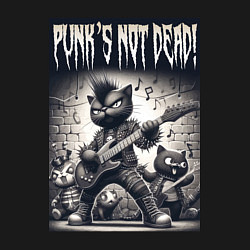 Свитшот хлопковый мужской Black kitten - punks not dead, цвет: черный — фото 2