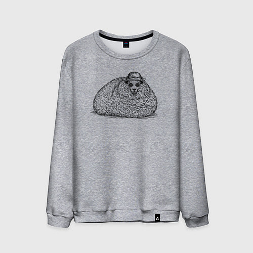 Мужской свитшот Овечка в панаме / Меланж – фото 1