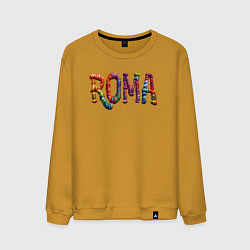 Свитшот хлопковый мужской Roma yarn art, цвет: горчичный