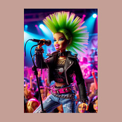 Свитшот хлопковый мужской Барби панк певица - нейросеть, цвет: пыльно-розовый — фото 2