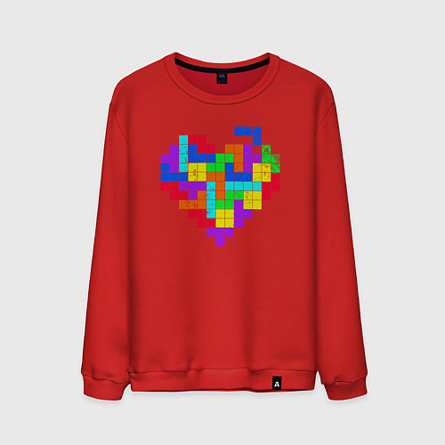 Мужской свитшот Color tetris / Красный – фото 1