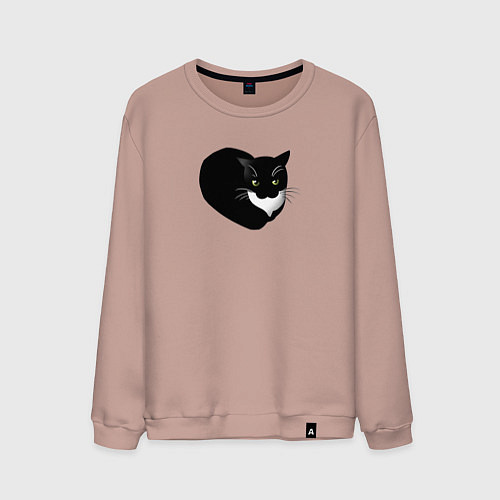Мужской свитшот Кот Максвел / Пыльно-розовый – фото 1