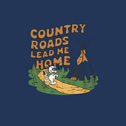 Свитшот хлопковый мужской Country roads lead me home, цвет: тёмно-синий — фото 2