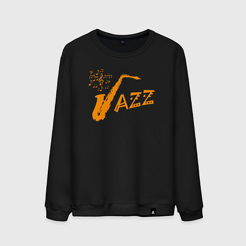 Мужской свитшот Jazz sax / Черный – фото 1