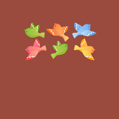 Мужской свитшот Шесть птичек / Кирпичный – фото 3