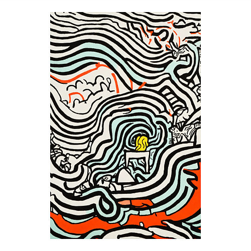 Мужской свитшот Хаотичный узор / Белый – фото 3