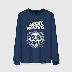 Свитшот хлопковый мужской Arctic Monkeys rock panda, цвет: тёмно-синий
