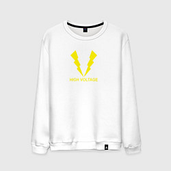 Свитшот хлопковый мужской Hihg Voltage!, цвет: белый