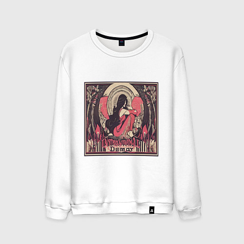 Мужской свитшот Индийская девушка - абстракция / Белый – фото 1