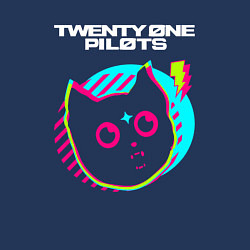 Свитшот хлопковый мужской Twenty One Pilots rock star cat, цвет: тёмно-синий — фото 2