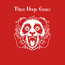 Свитшот хлопковый мужской Three Days Grace rock panda, цвет: красный — фото 2