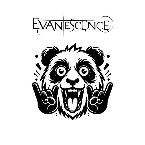 Мужской свитшот Evanescence - rock panda / Белый – фото 3