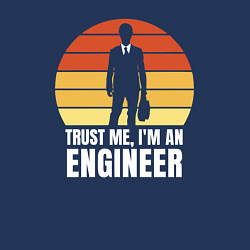 Свитшот хлопковый мужской Trust me im an engineer inscription, цвет: тёмно-синий — фото 2