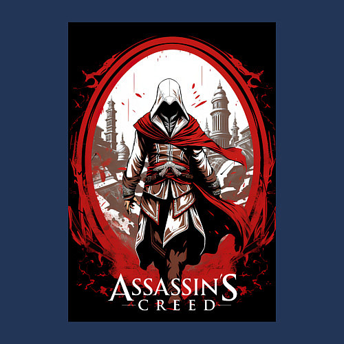 Мужской свитшот Assassins creed портал времени / Тёмно-синий – фото 3