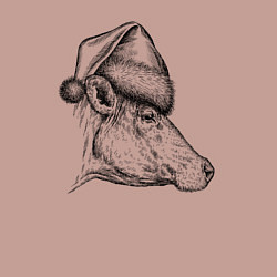 Свитшот хлопковый мужской Новогодняя корова, цвет: пыльно-розовый — фото 2