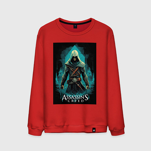 Мужской свитшот Assassins creed изумрудный туман / Красный – фото 1