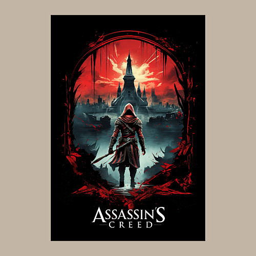 Мужской свитшот Assassins creed загадочный город / Миндальный – фото 3