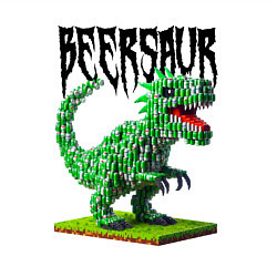 Свитшот хлопковый мужской Beerzaur - meme ai art, цвет: белый — фото 2