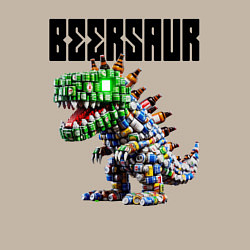 Свитшот хлопковый мужской Beersaur - meme ai art, цвет: миндальный — фото 2