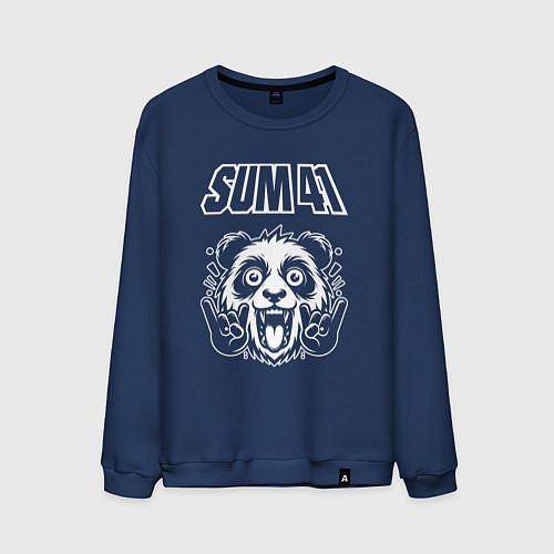 Мужской свитшот Sum41 rock panda / Тёмно-синий – фото 1