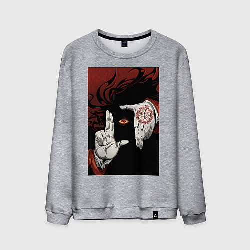 Мужской свитшот Хеллсинг Алукард Вампир / Меланж – фото 1