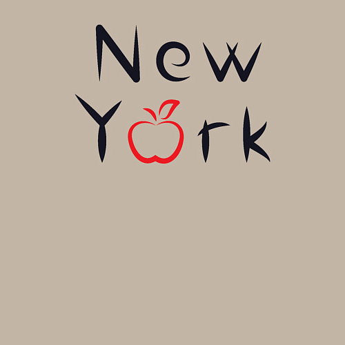 Мужской свитшот New York apple / Миндальный – фото 3